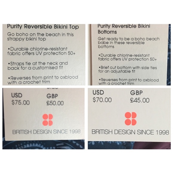 SWEATY BETTY Reversible Boho Bikini SET! - Picture 8 of 8